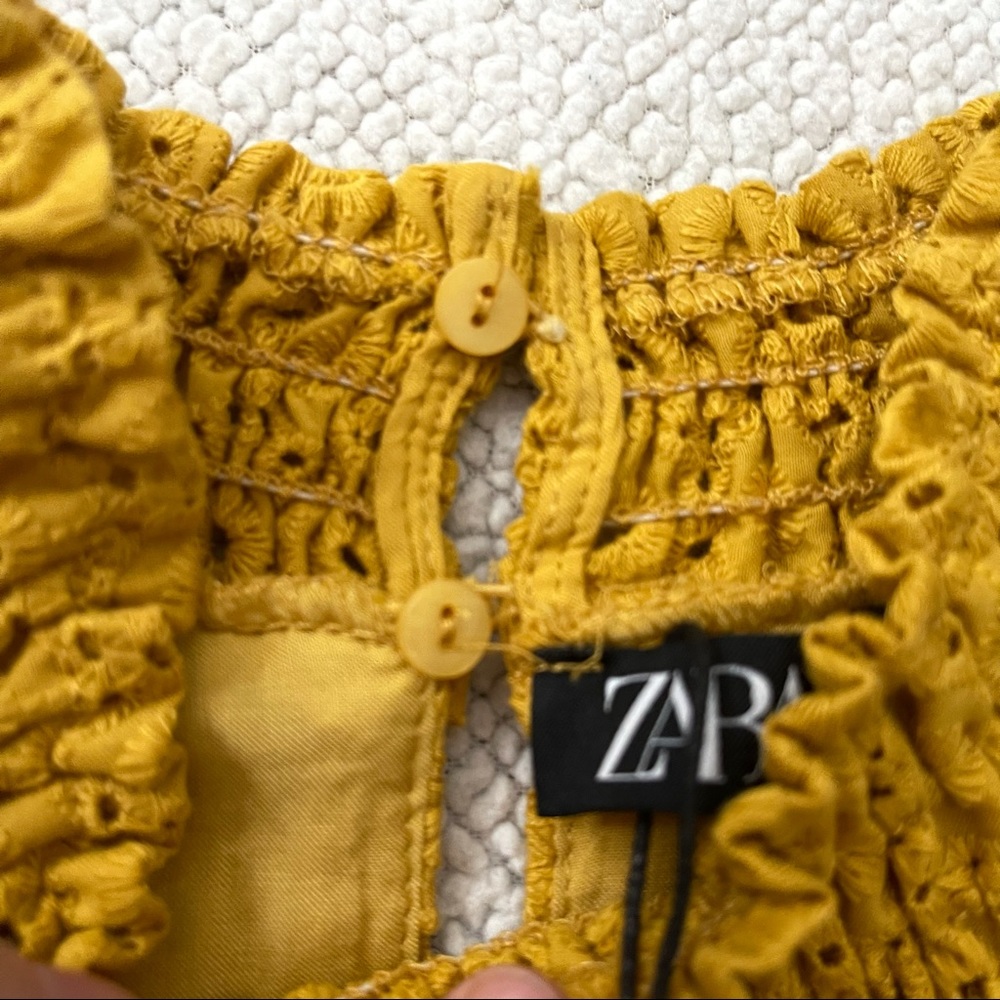 Zara Yellow Sleeveless Mock Neck Dress, Size Small - Picture 6 of 9